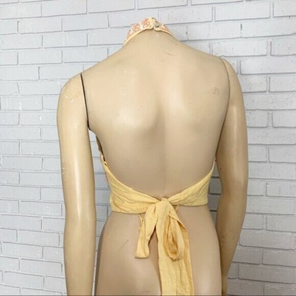 Free People Yellow Embroidered Crop Top - Picture 5 of 14